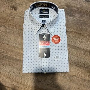 Stafford Men's Light Blue Geometric Dress Shirt